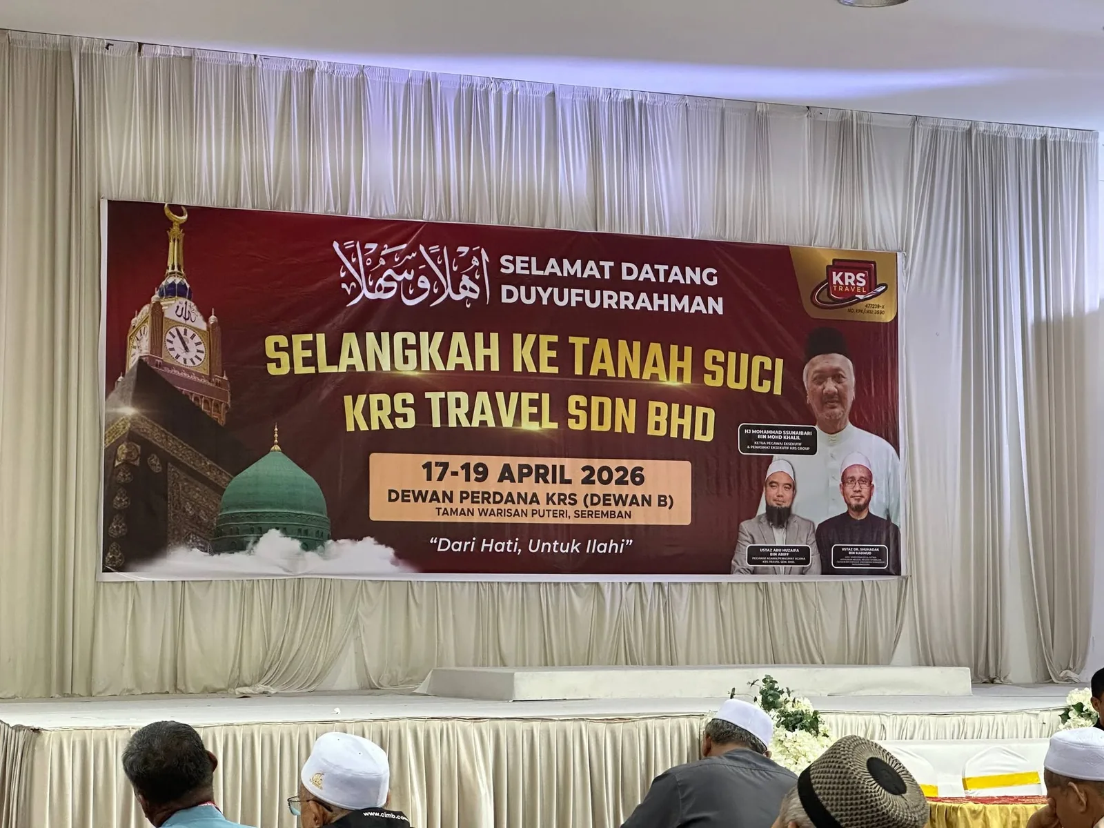 Jemaah haji KRS Travel mengikuti Kursus Selangkah Ke Tanah Suci pada 17 hingga 19 April 2026 di Dewan Perdana KRS, Seremban