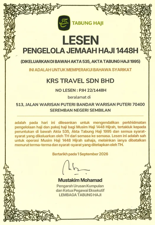 Lesen Pengelola Jemaah Haji 1448H daripada Lembaga Tabung Haji