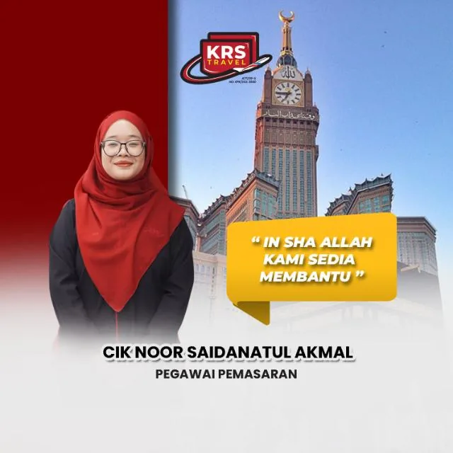 Cik Noor Saidanatul Akmal, pegawai pemasaran KRS Travel