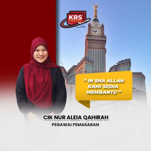 Cik Nur Aleia Qahirah, pegawai pemasaran KRS Travel